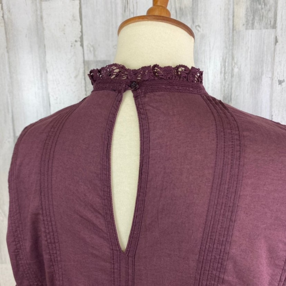 Frye Apparel Diya Pintuck Lace Blouse, S - Picture 7 of 7